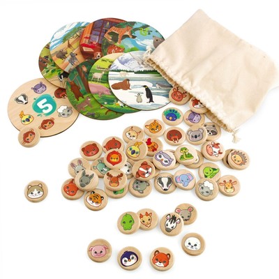 Ulanik Animals Bingo Board Games for 3 Year Olds, Wooden Board Games for Kids...