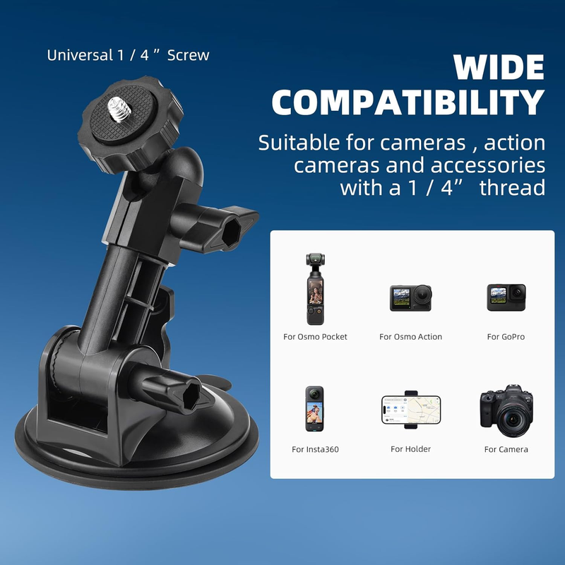 Pocket 3 Suction Cup Mount, Car Windshield Window Dash Holder Kit with Expansion