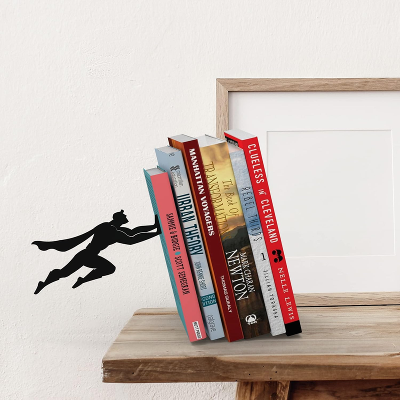 Unique Metal Decorative Bookends - Whimsical Hidden Book Ends for a Cool Book Ho