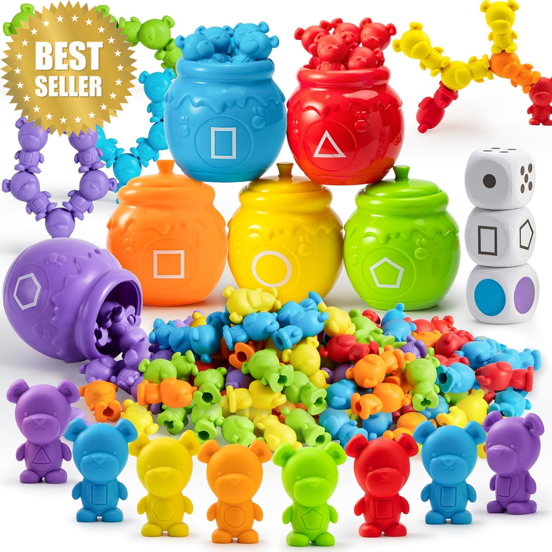 Counting Bears Matching Game with Sorting Cups - 83 Pcs Set Learning Toy for Kid