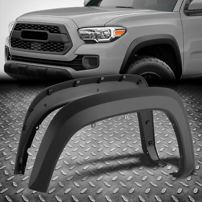 [2 шт.] Для 16-23 Toyota Tacoma OE Style, матовые черные расширители крыльев передних колес