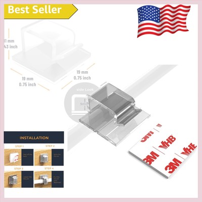 R Shape Cable Holder Sticky Tidy for Seamless Cable Management - 40 Pcs Clear