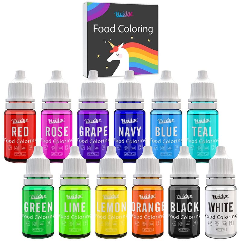 Food Coloring Set - 12 Vivid Colors Food Coloring Set for Baking, Cake Decoratin