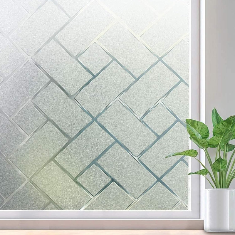 Window Films for Privacy Frosted Glass Film Static Cling Window Covering UV Bloc