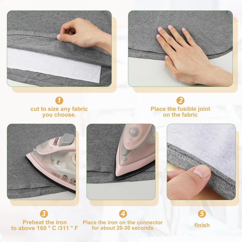 Medium Weight Iron-On Non-Woven Fusible Interfacing 15.7 Inch x 33 Yard, White P