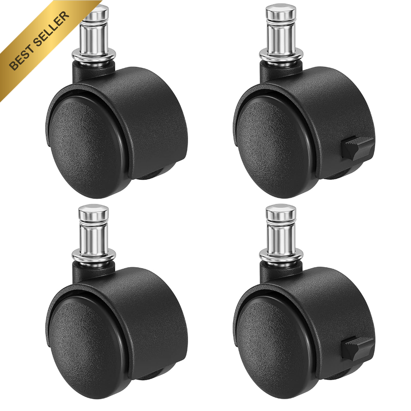 4 Caster Wheels Set, for Glide Trash Cans, Compatible with  Garbage Bins with Wh