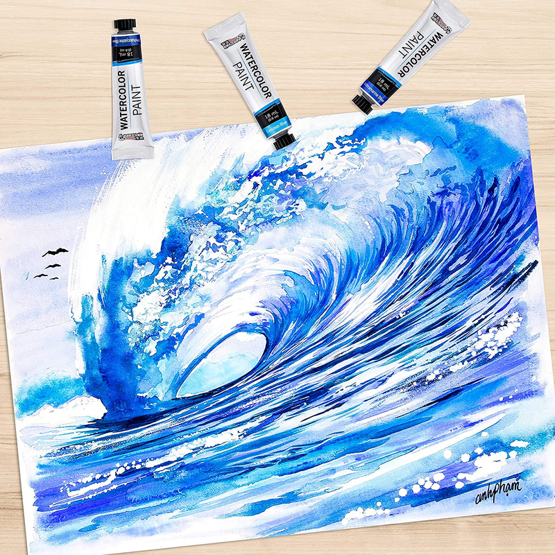 Professional 36 Color Set of Watercolor Paint in Large 18Ml Tub