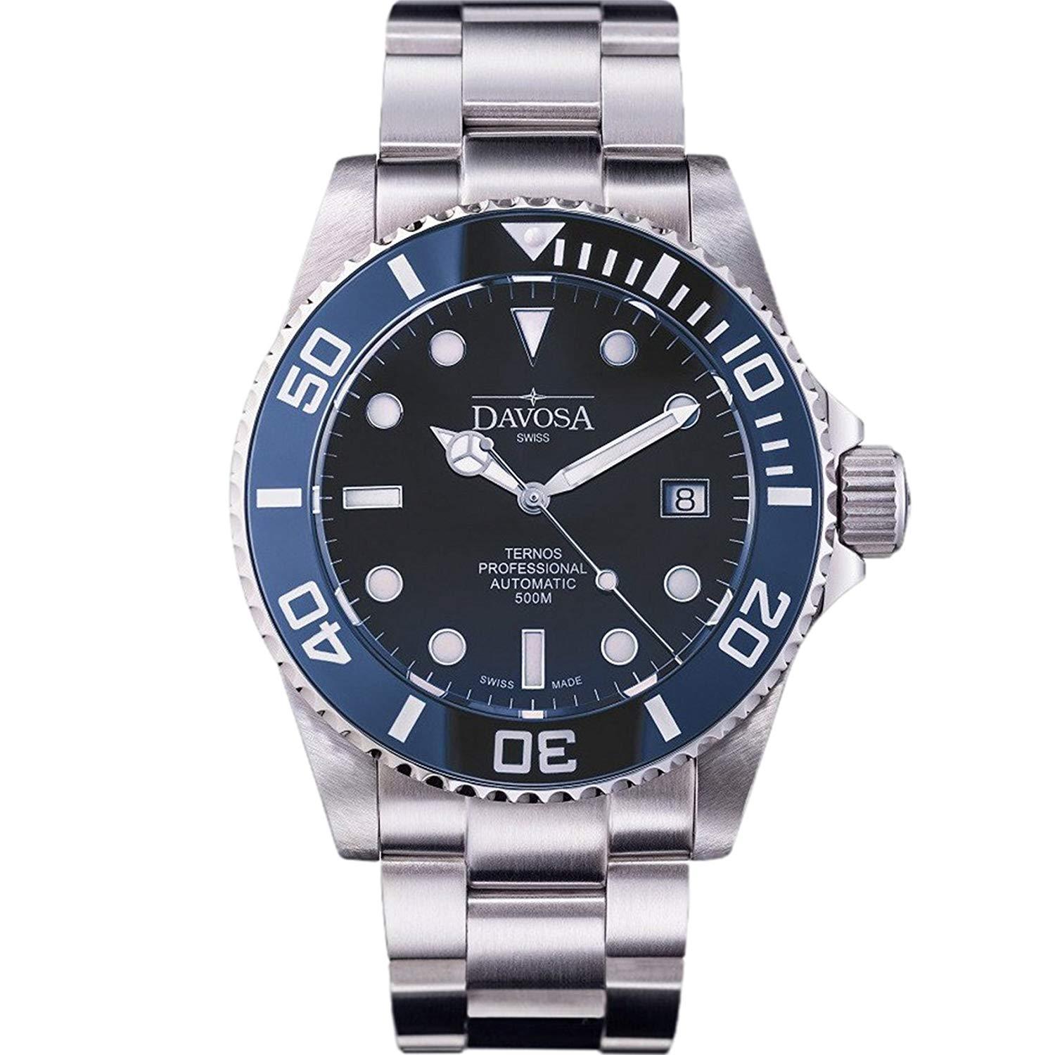 Pre-owned Davosa Swiss Automatic Analog Ternos Professional 16155940 Mens Wrist Watch Blue