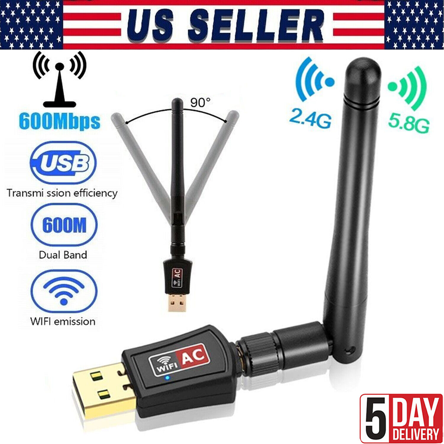 USB WiFi Adapter Network 300Mbps PC with Antenna Internet Dongle | Inox Wind