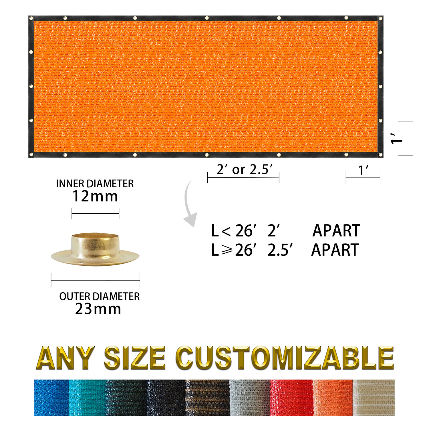 Houssity 4 FT Orange Chain Link Fence Privacy Screen Balcony Deck Railing Kennel