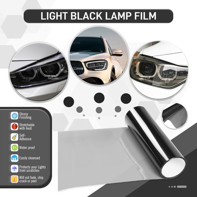 MGT 8Color Premium Glossy Headlight Taillight Fog Light Vinyl Sticker Tint Film