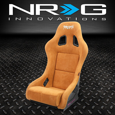 Инновации NRG Ковшеобразное гоночное сиденье Prisma Tan FRP Mix Sparkled с фиксированной спинкой Medium