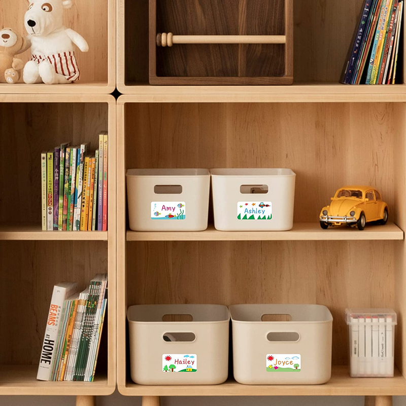 600 PCS Rectangular Stickers, Blank Write on Labels Self-Adhesive Roll White