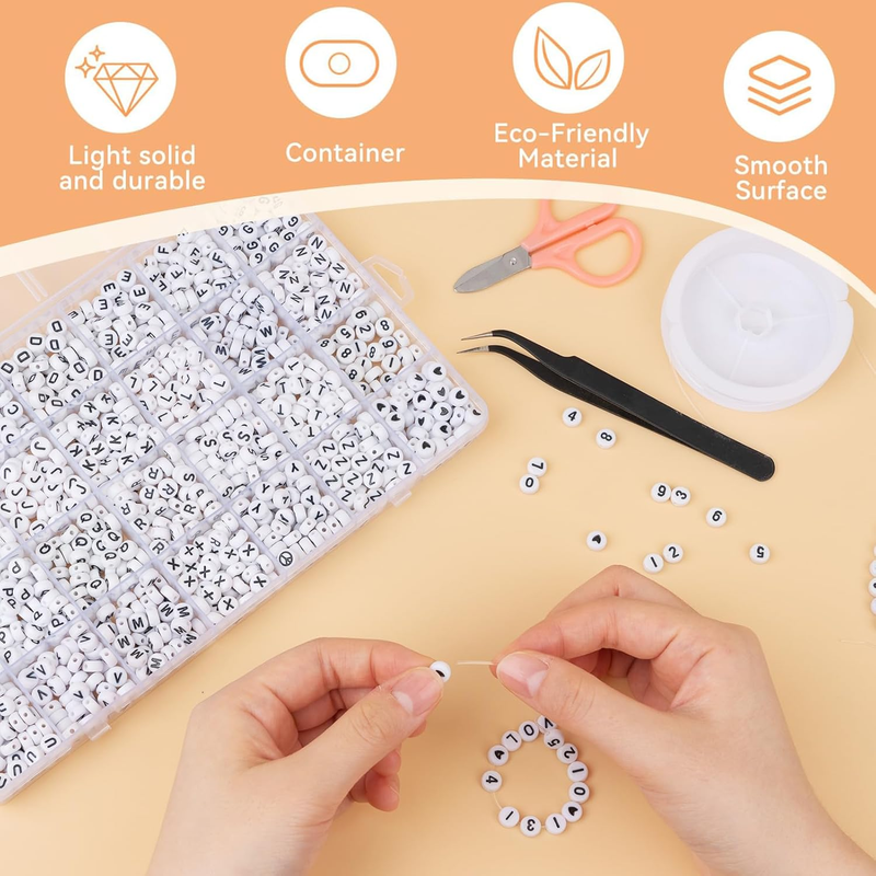 1620 Pcs Letter Beads for Bracelets, Alphabet Beads Kit for Friendship Bracelet