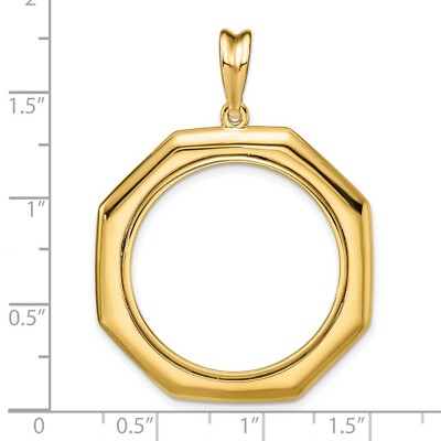 Pre-owned Jewelry Stores Network 14k Yellow Gold Octagonal Prong Set Us $10 Indian Coin Bezel