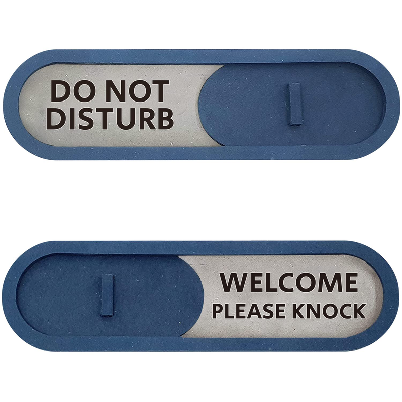 GEEKBEAR Do Not Disturb Welcome Slider Door Sign for Home Office - Premium MDF,