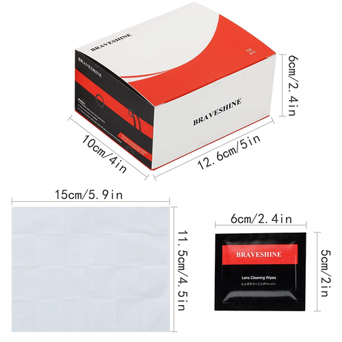 BRAVESHINE Screen Wipes - Pre-Moistened Lens Wipes - Lens Cleaner for Eyeglasses