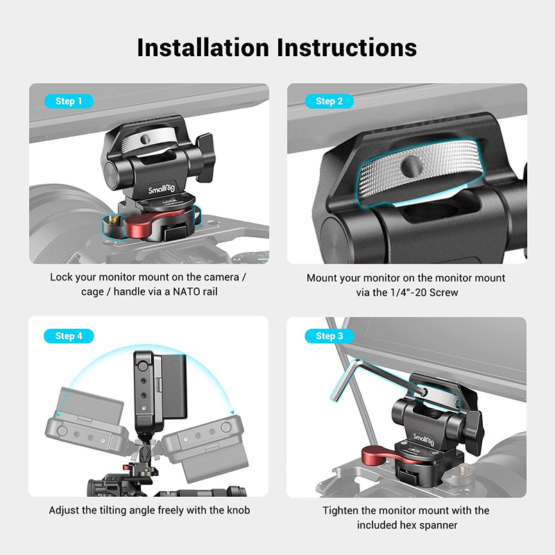 (Upgraded Version)  Field Monitor Mount with NATO Clamp, Camera Monitor Holder f