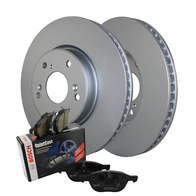 Front Brake Kit 293mm Disc Rotors Bosch QuietCast Ceramic Pads For Honda Accord