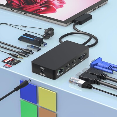Microsoft Surface Docking Station  12 in 1 Triple Display Surface 2*HDMI +VGA