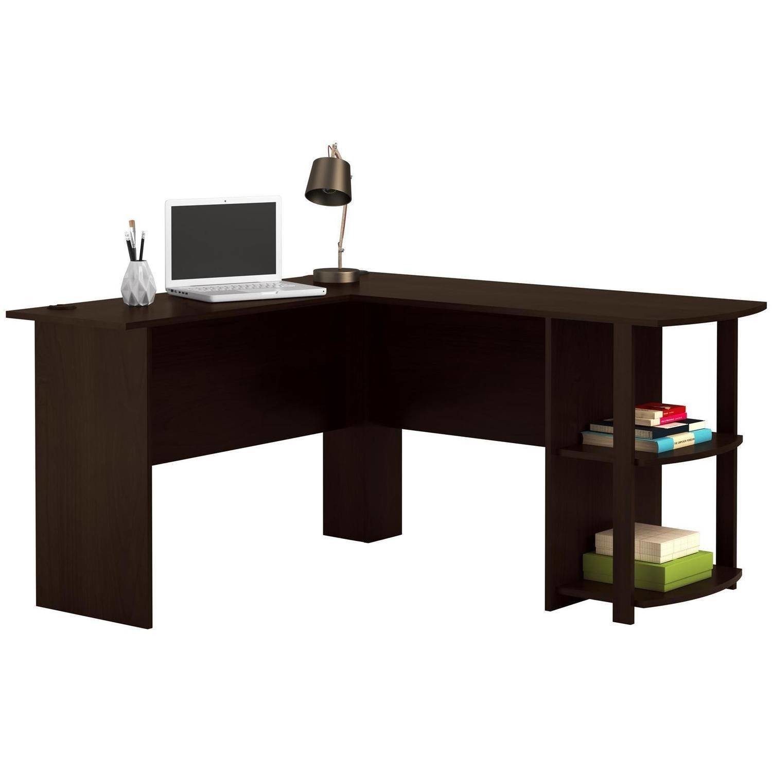 L Shaped Desk Home Office Desk With Round Corner Coleshome