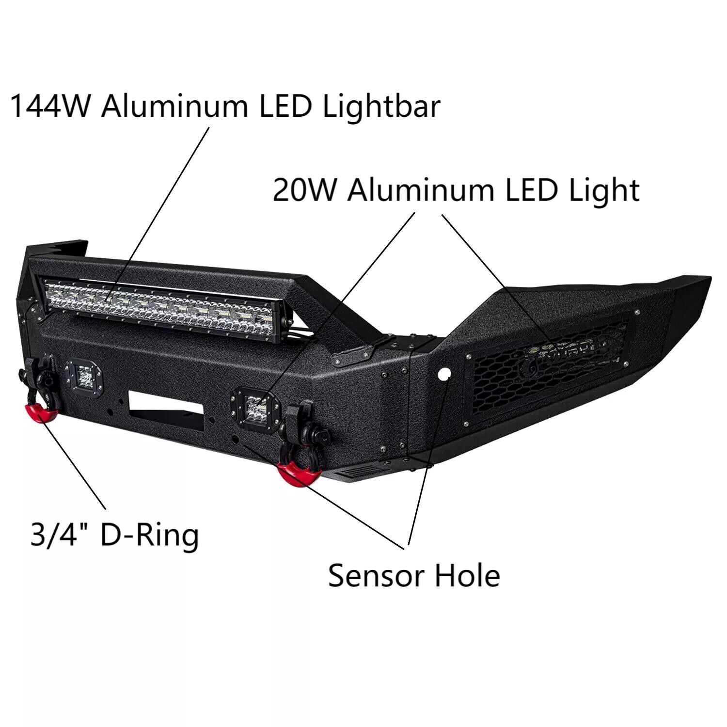 パカマラ　22-23 NOW DRIVE＋selectPRO M size Vijay Fit Toyota Tundra 2022-2025 Front Bumper with Winch Plate