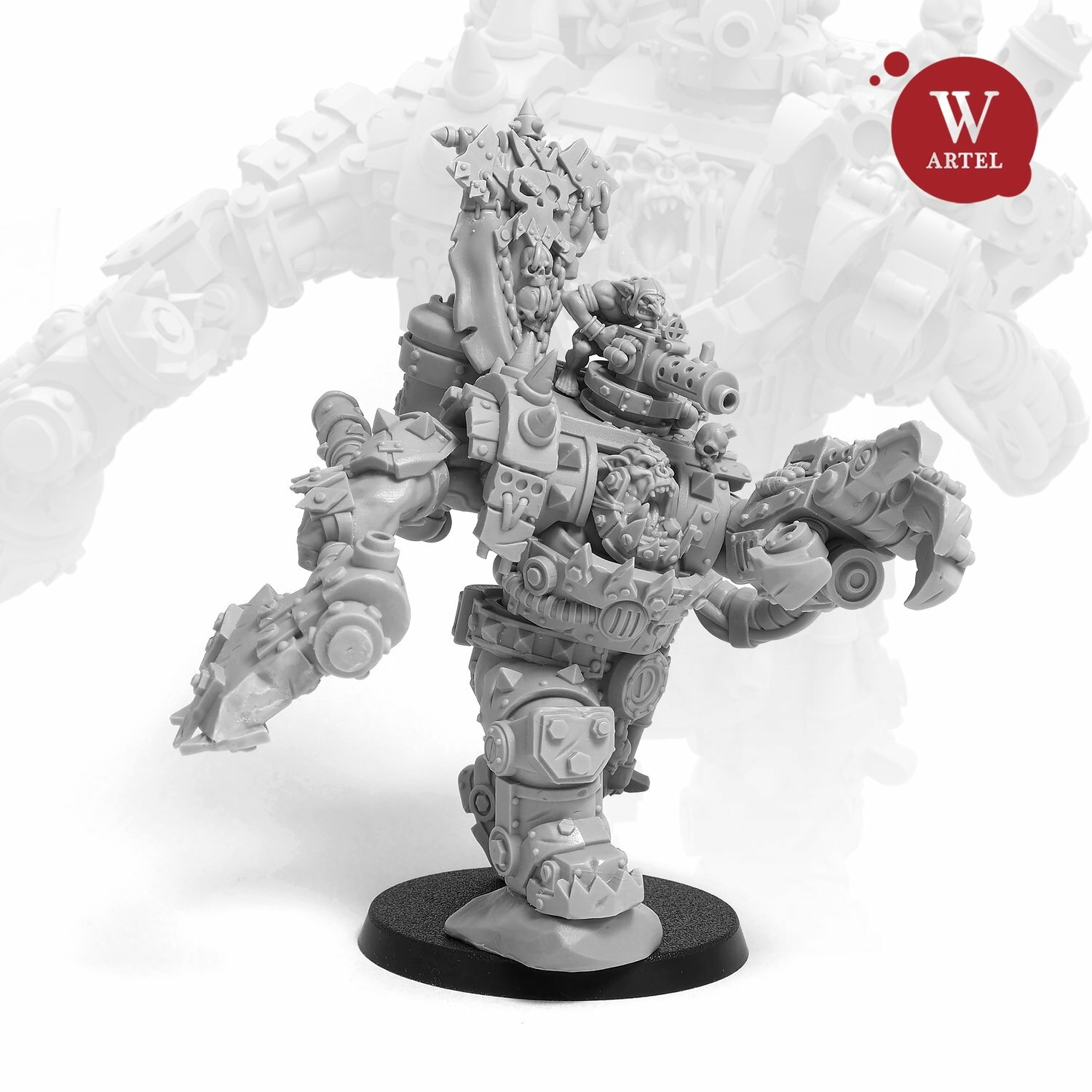 28-миллиметровый миниатюрный железный босс-орк для варгейма Warboss от W Artel