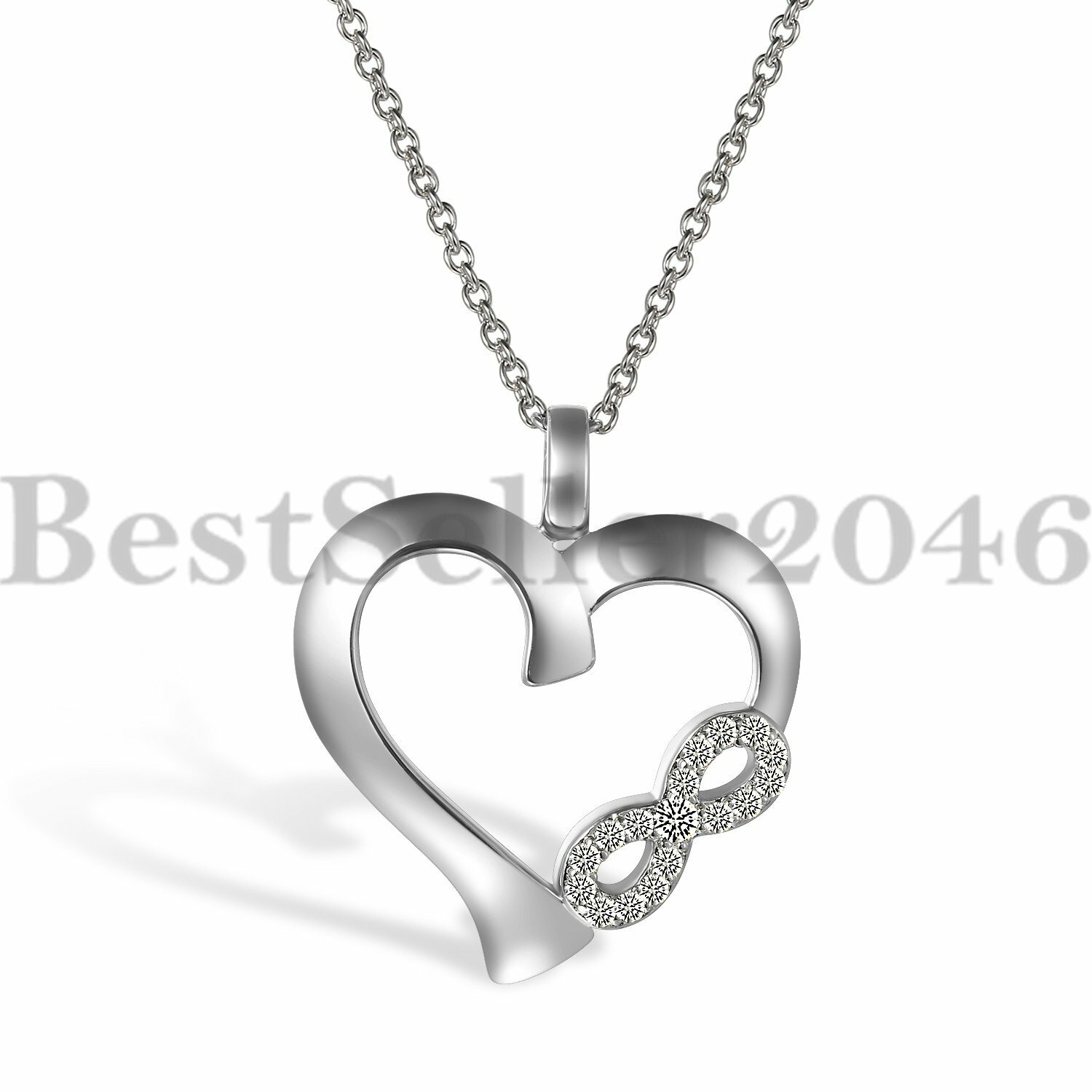 925 Sterling Silver CZ Infinity Love 