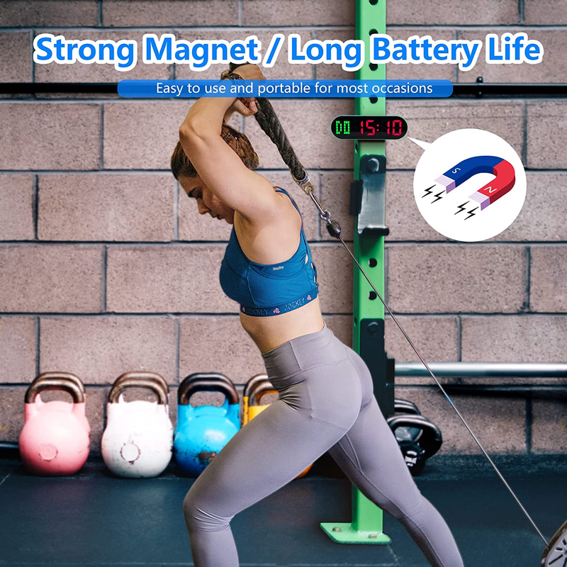 Portable Gym Timer Clock for Home Gym, Digital Workout Interval Timer