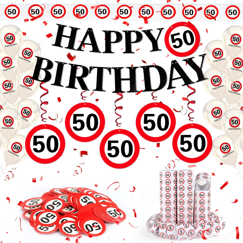 50 Geburtstag Deko Männer Frauen, 50. Geburtstag Deko Mit Girlande, Luftballons,