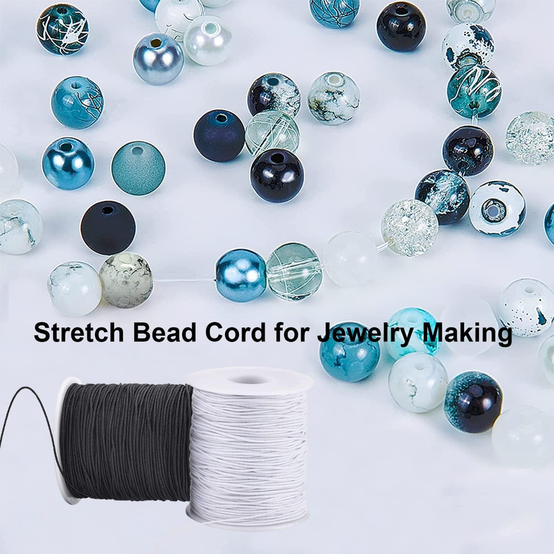 Elastic Cord for Bracelets, 2 Rolls 1 mm 330 Feet Sturdy Bracelet String, Stretc