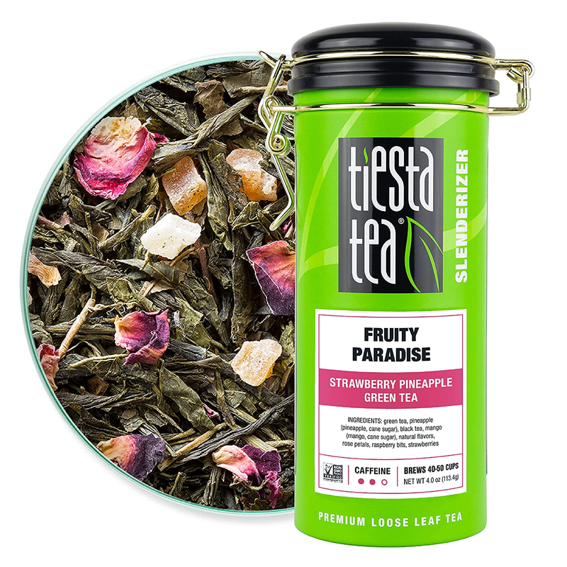 - Fruity Paradise, Strawberry Pineapple Green Tea, Loose Lea