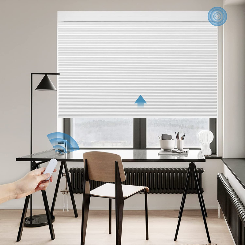 Motorized Cellular Shade with Remote,Motorized Blinds 100% Blackout Cordless Sma