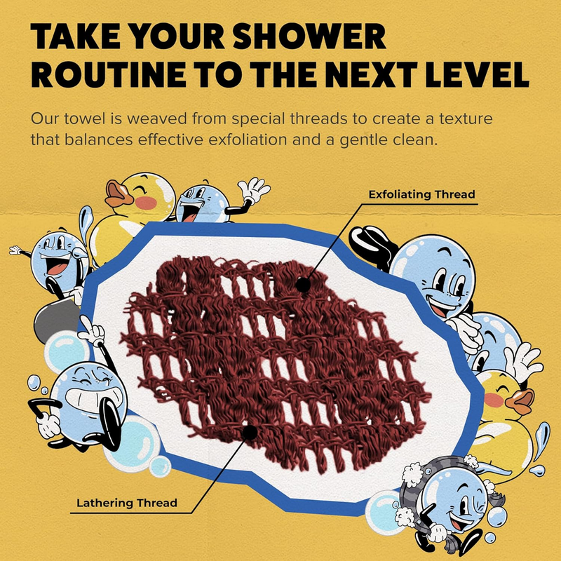 GOSHI Exfoliating Shower Towel - Rip-Resistant Exfoliating Washcloth for All Ski