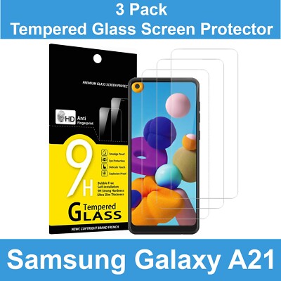 3 Pack Premium Tempered Glass Screen Protector Guard For Samsung Galaxy A21