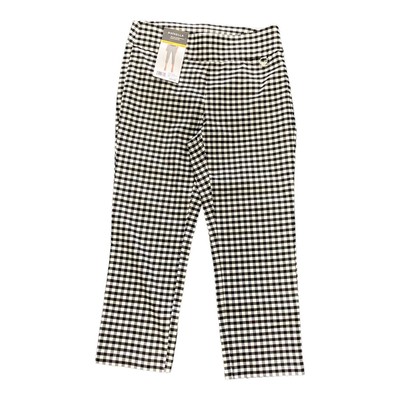 Комфортные капри с эластичным поясом Rafaella High Stretch Comfort (черный в полоску,18)