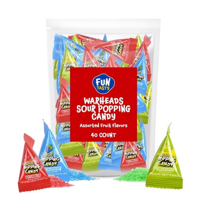 Halloween Candy - Warheads Sour Popping Candy Assorted Fruit Flavors 40 Count...
