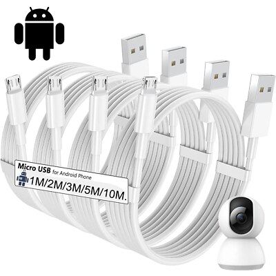 1m 3m 5m  Long Micro Usb Fast Charging Cable For Security Camera