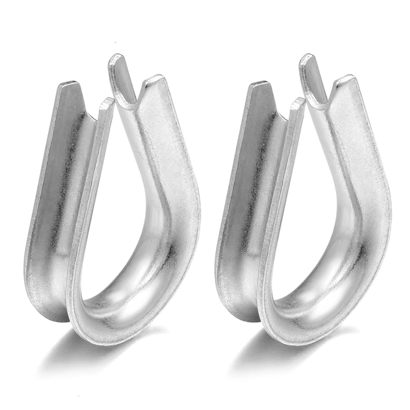 48PCS M2 304 Stainless Steel Wire Rope Thimble,1/16 Inch - 3/32 Inch Diameter Wi