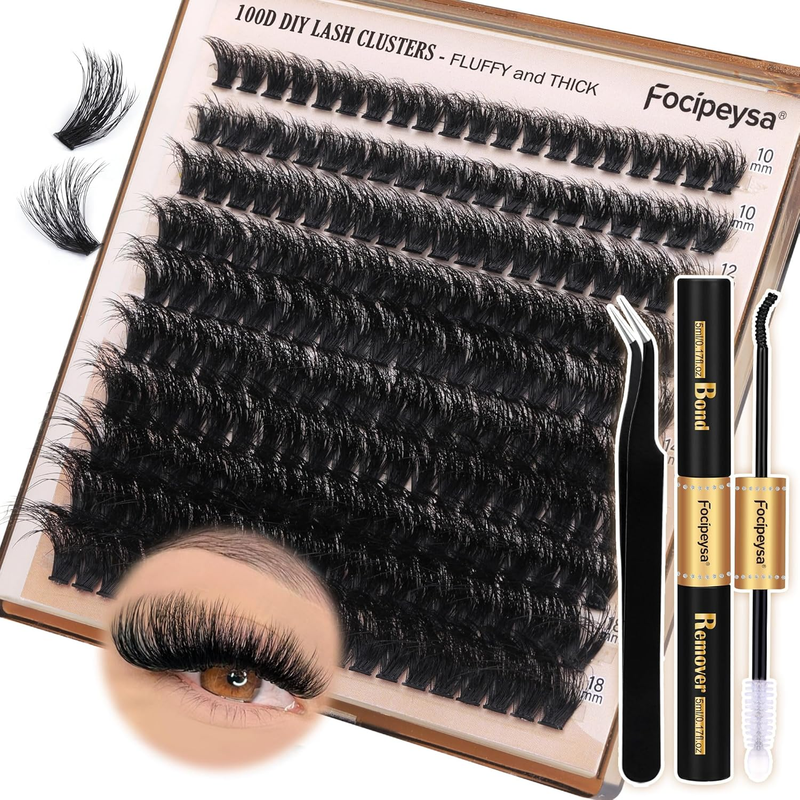 Fluffy Eyelash Extension Kit Volume Lash Clusters Kit 10-18mm Individual Lashes