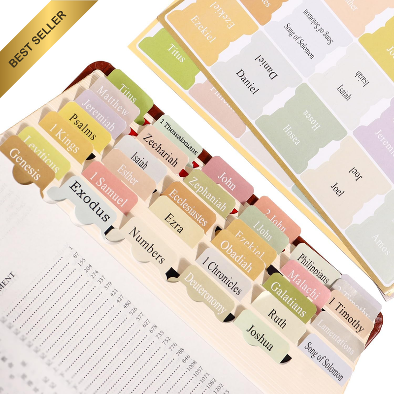 Chapter Dividers Index Tabs for Bible Study & Prayer, Unisex Boho Bible Gift Acc