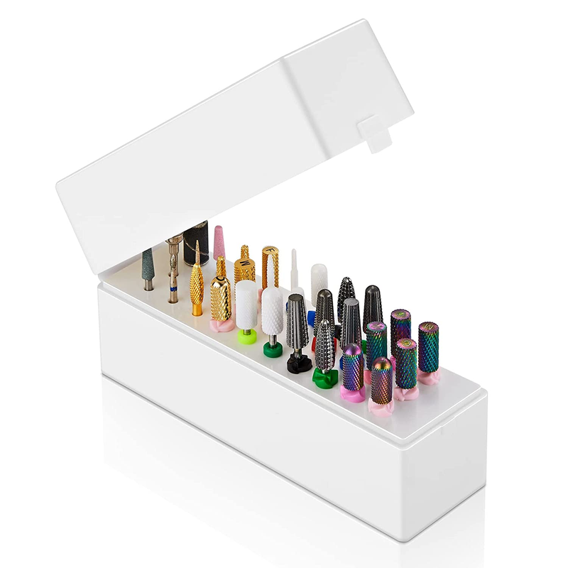 Nail Drill Bits Holder, Dustproof Stand Displayer Organizer Container 3