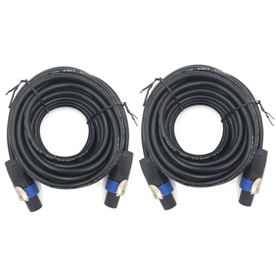 2 Pack 30ft Pro Speakon To Speakon Cable Pair 12awg Patch Cords Professional Spe