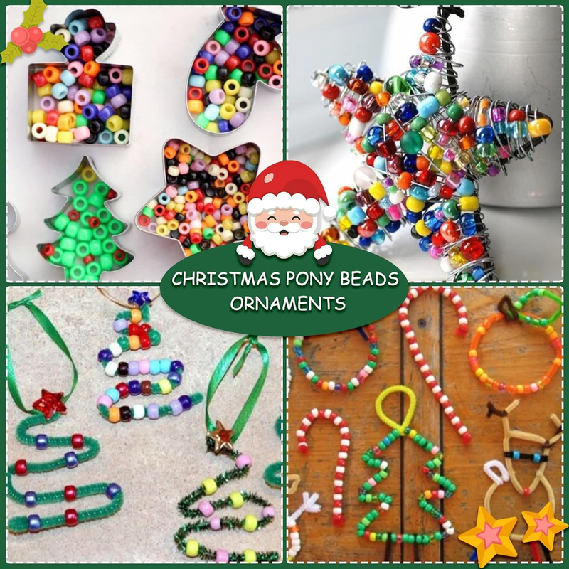 4000pcs Pony Beads Friendship Bracelet Making Kit Included 96 Colors Kandi Bead,