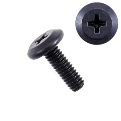 8-32 - Truss Head (Flat Top) Machine Screws - Phillips Drive - 25 Count - Black