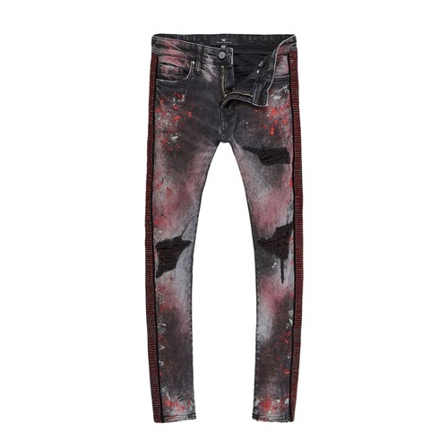 

Мужские джинсовые брюки Jordan Craig Rhinestone черно-красные JM3466-BRED, Black-red