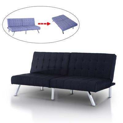 Futon Couch Convertible Sofa Bed Adjustable Sleeper Living Room Furniture Linen