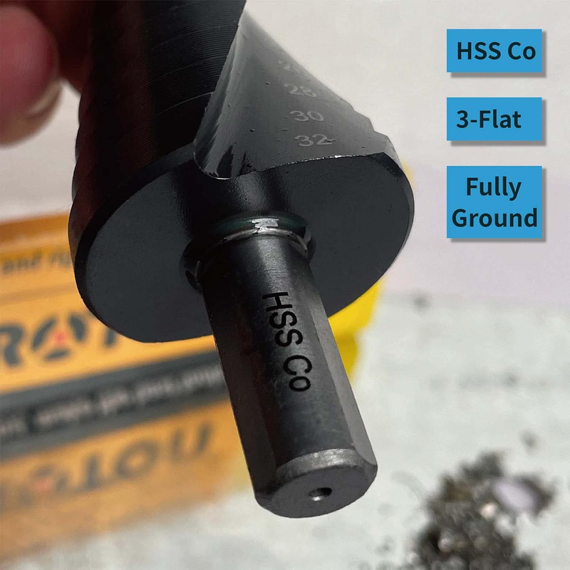 Metric 5% Cobalt Step Drill Bit for Stainless Steel and Hard Metal (4-32mm/15 St