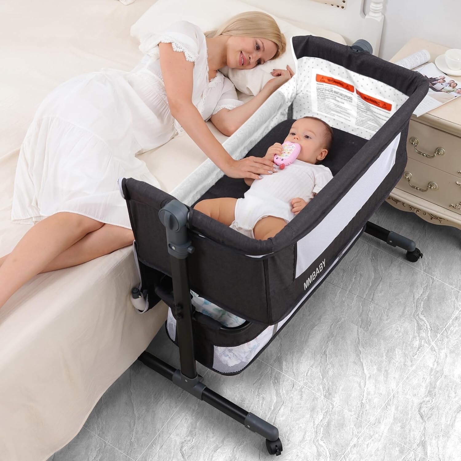 HZDMJベビーベッド baby bedside crib Amazon.com: 3 In 1 Bedside Crib, Next To Me Crib, Bedside