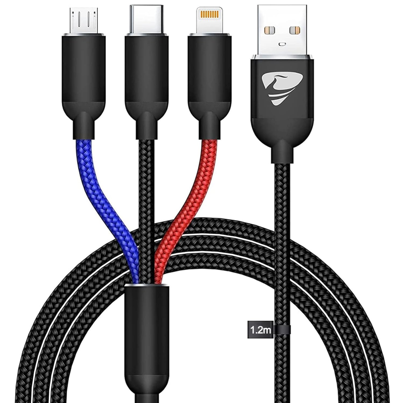Multi Charging Cable, Multi Charger Cable 3 in 1 Charger Fast Charge Multiple En